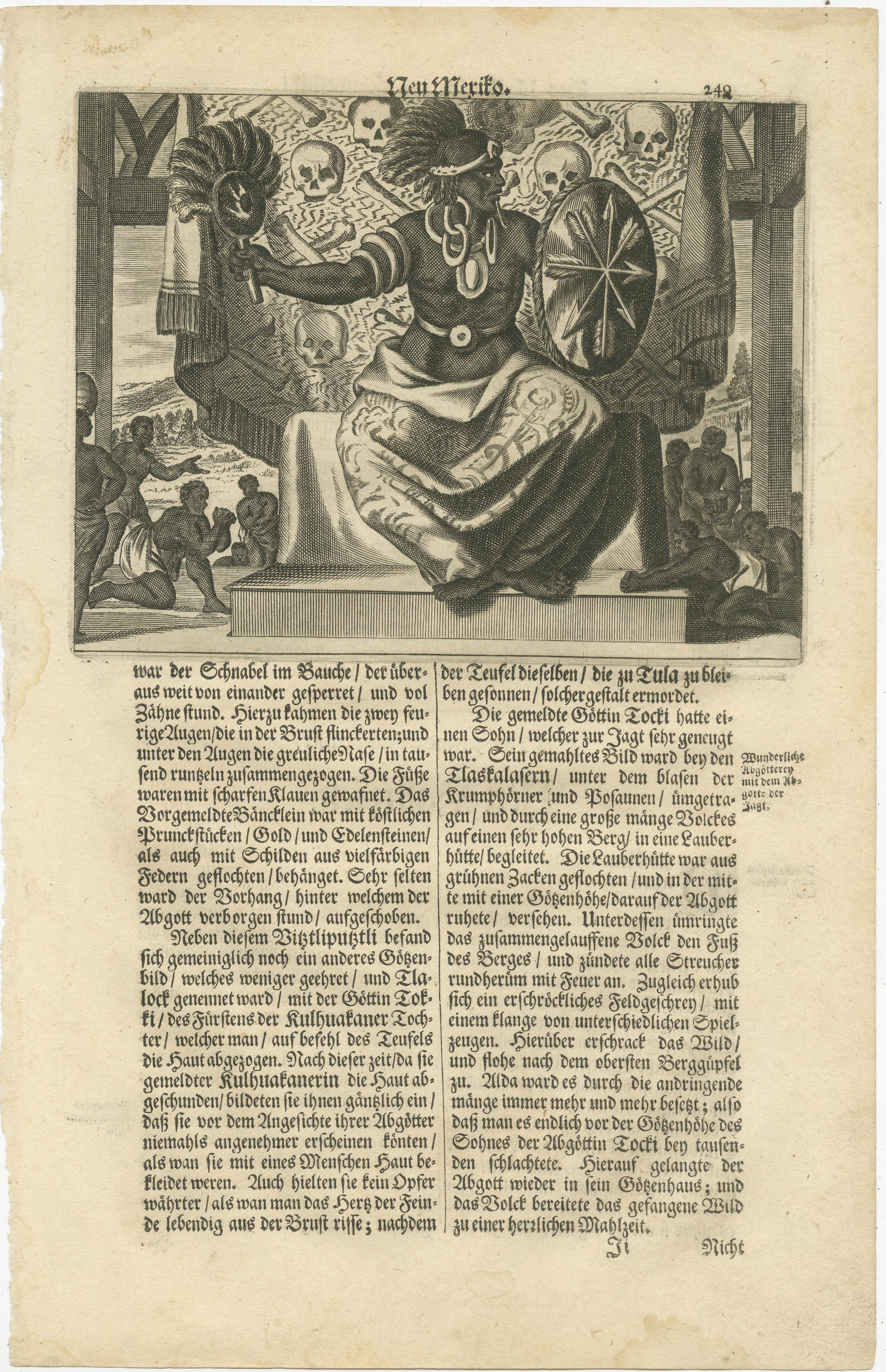 Cultural Encounter in New Mexico, Kupferstich veröffentlicht 1673, Kupferstich im Angebot 1