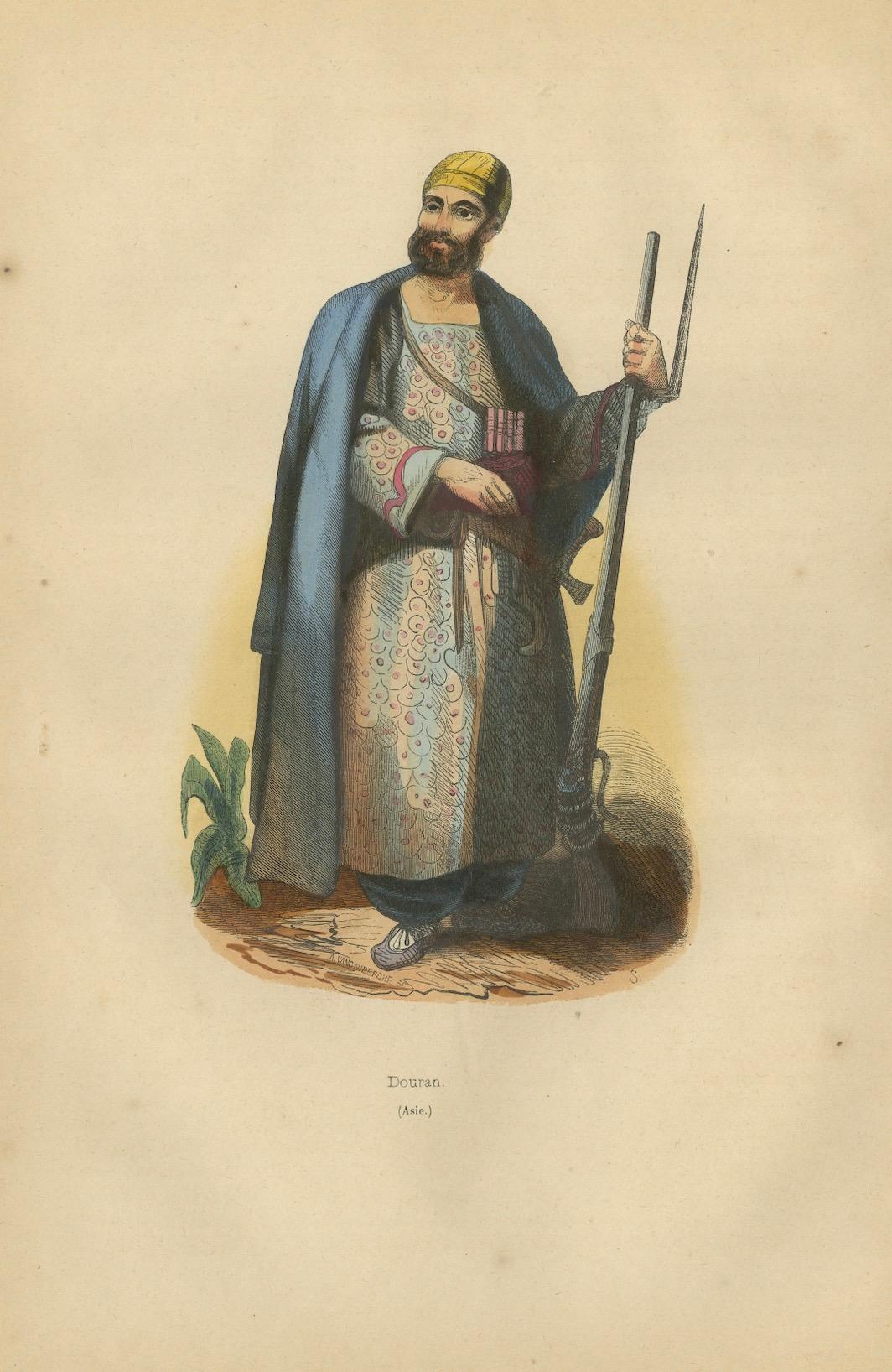 Warriors culturels : tenue traditionnelle des tribus iraniennes et afghanes, 1844 Bon état - En vente à Langweer, NL