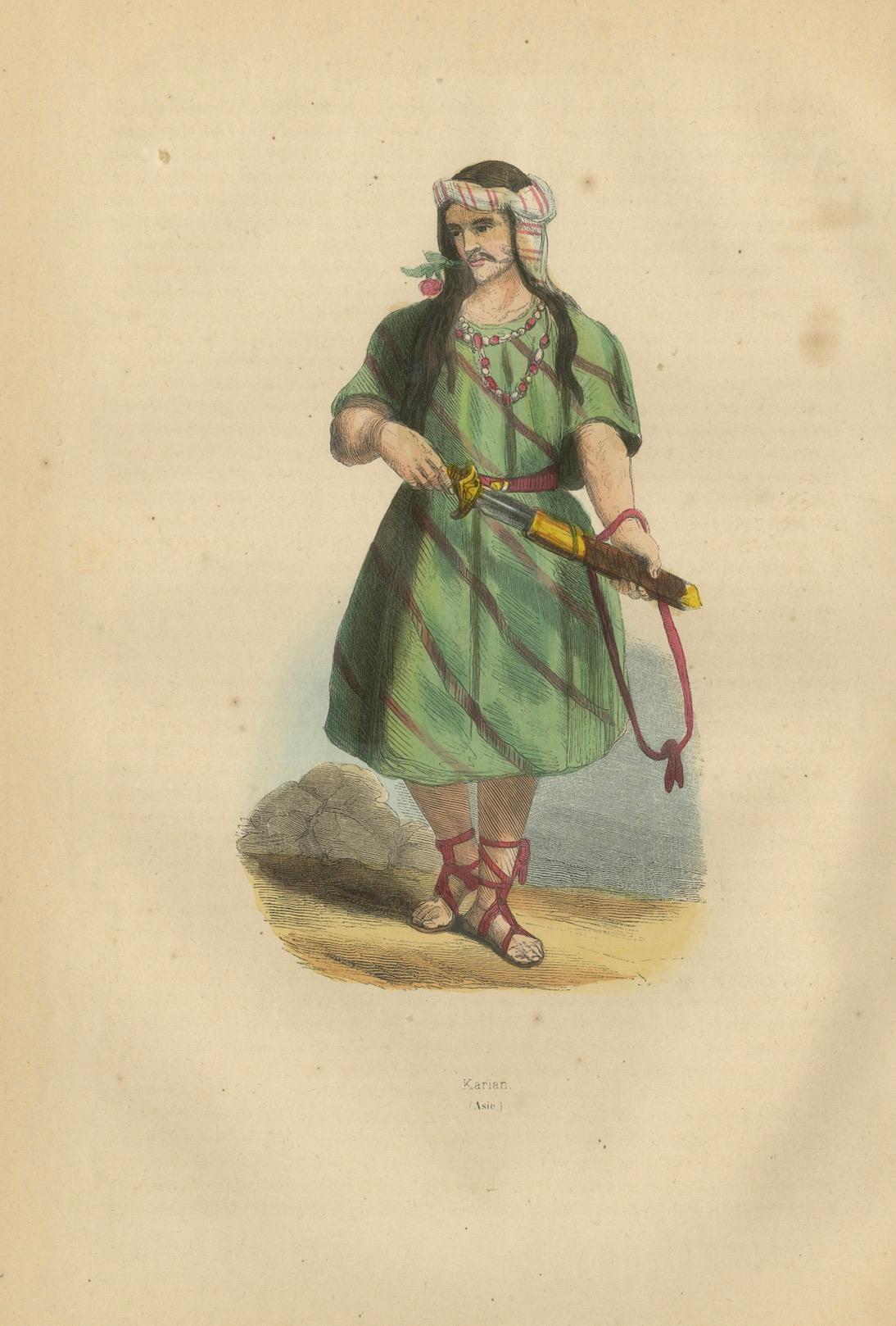 Milieu du XIXe siècle Warriors culturels : tenue traditionnelle des tribus iraniennes et afghanes, 1844 en vente