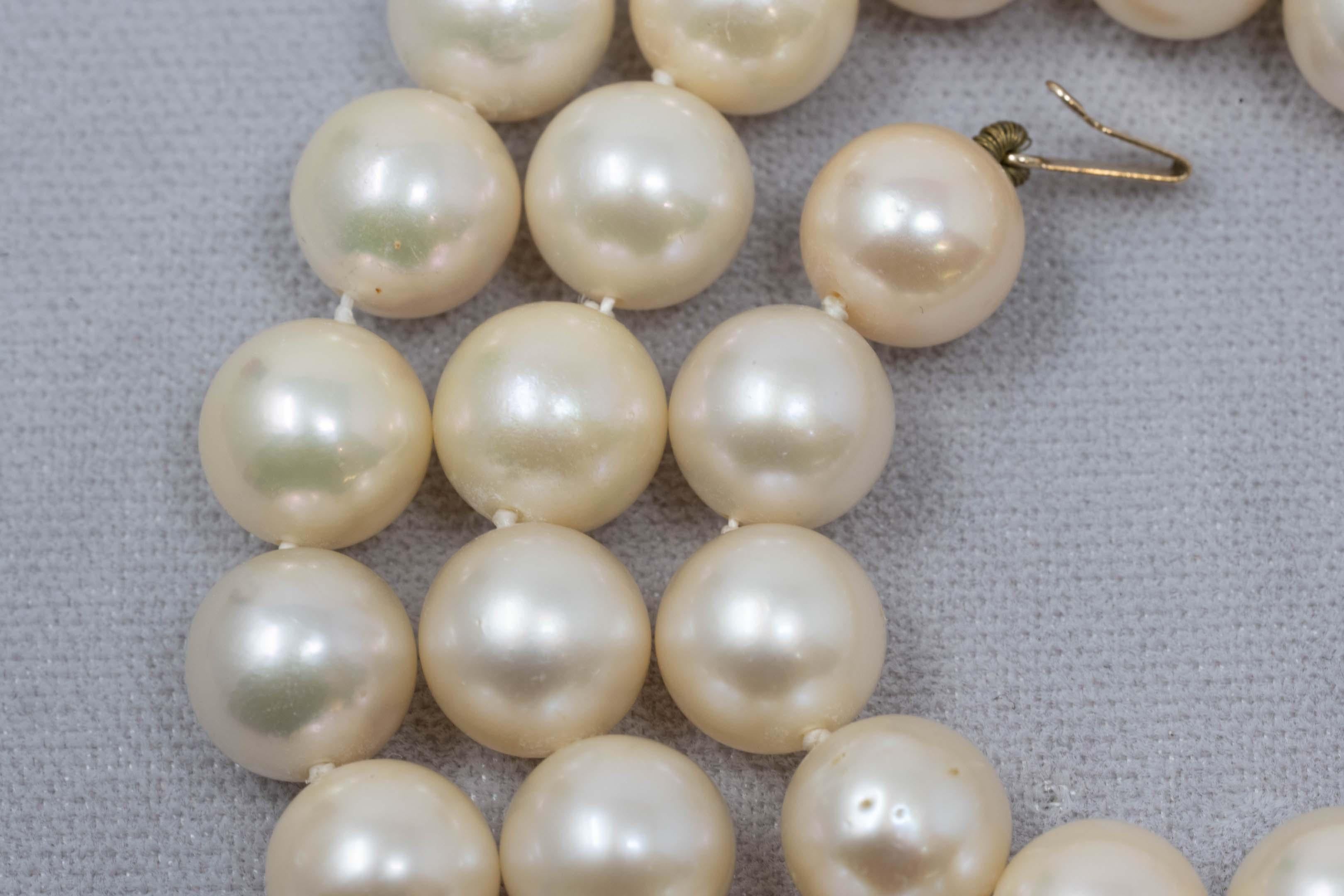 Taille ronde Collier de perles d' Akoya de culture en vente