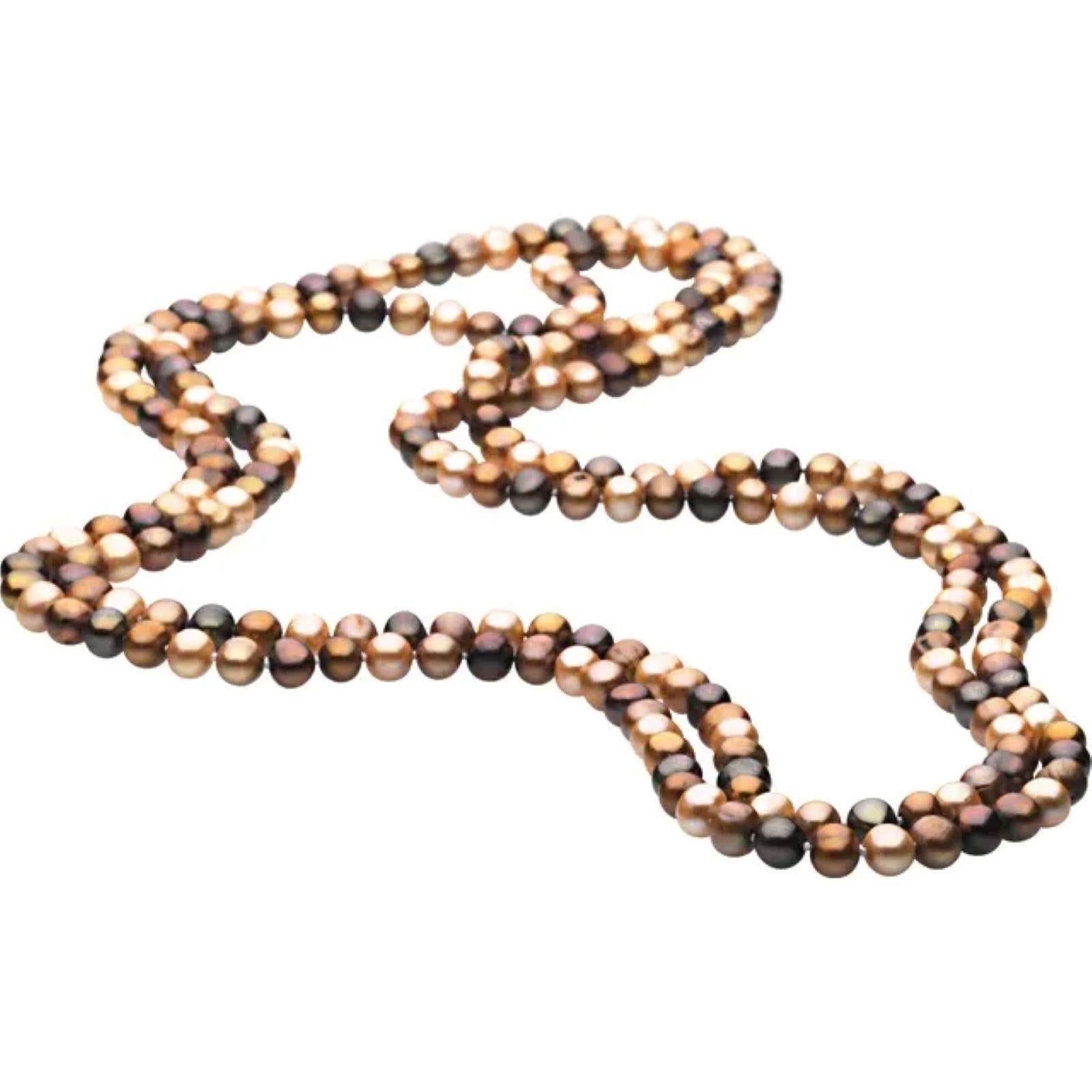 Artist Cultured Dyed Chocolate Freshwater Pearl Rope 72