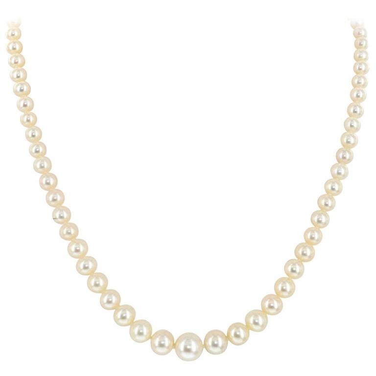 Cultured Freshwater Graduated Pearl Necklace with Sterling Silver Clasp