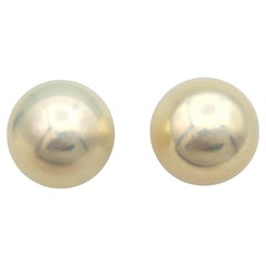 Cultured Freshwater Pearl Classic 12.5 mm Stud Earrings in 14 Karat White Gold