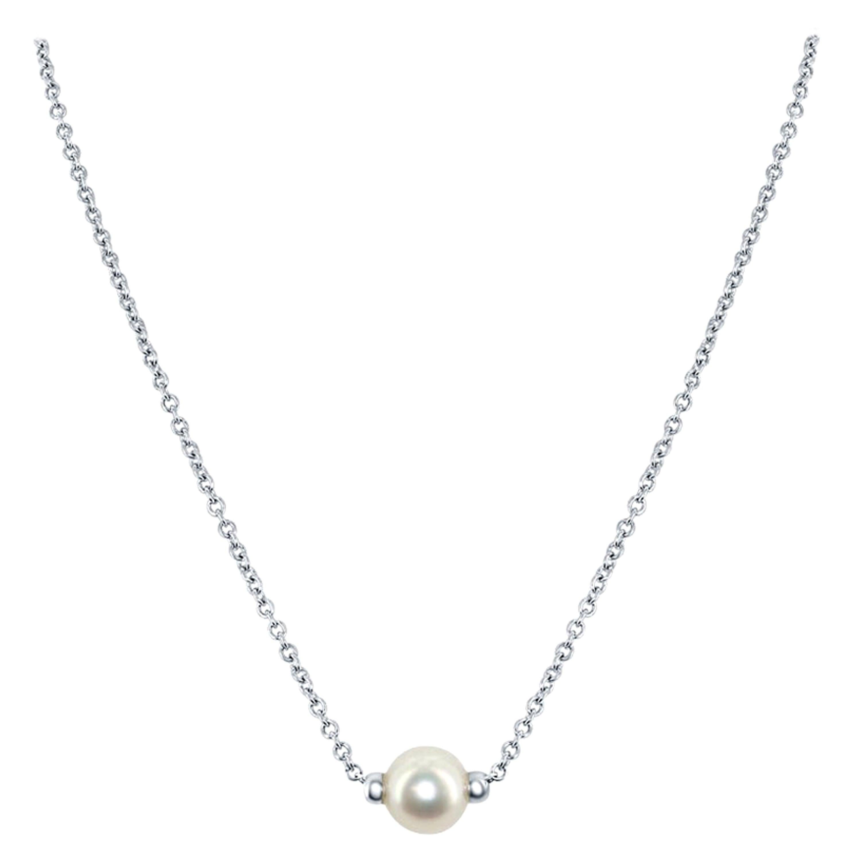 Cultured Freshwater Pearl Pendant on .925 Sterling Silver Chain For Sale