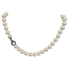 Cultured Freshwater Pearl Strand 17.25" with Stylish Sterling Fold Over Clasp