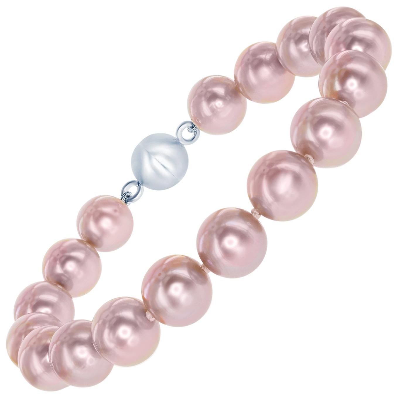 Sterling Silver 6-6.5mm Dyed-grey Freshwater Cultured Pearl Necklace with Ball-clasp 18