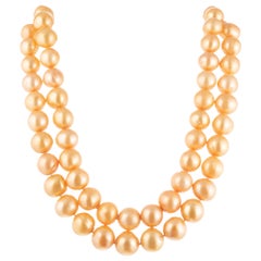 Cultured Freshwater Yellow Pearl Yellow Gold Necklace