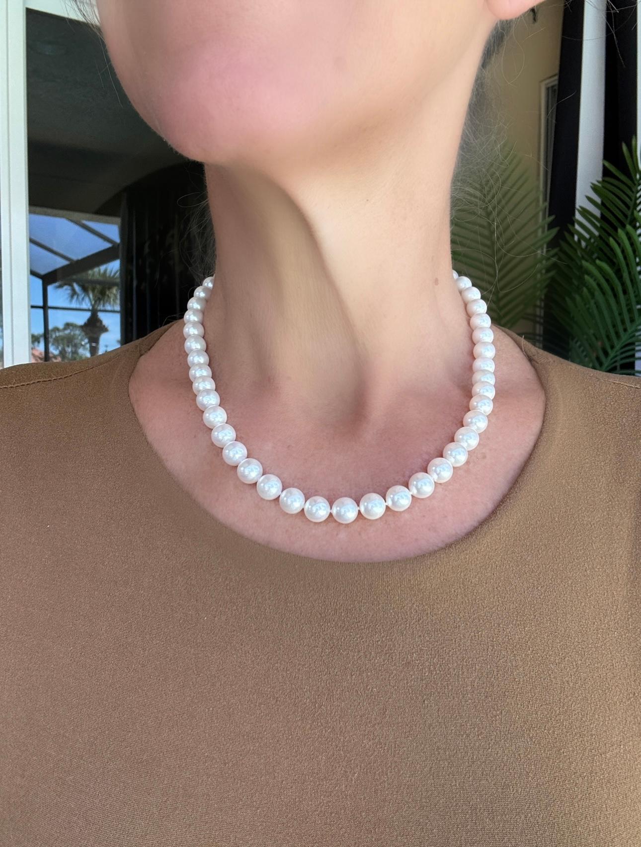 Collier de perles Akoya d'eau salée de culture japonaise 1