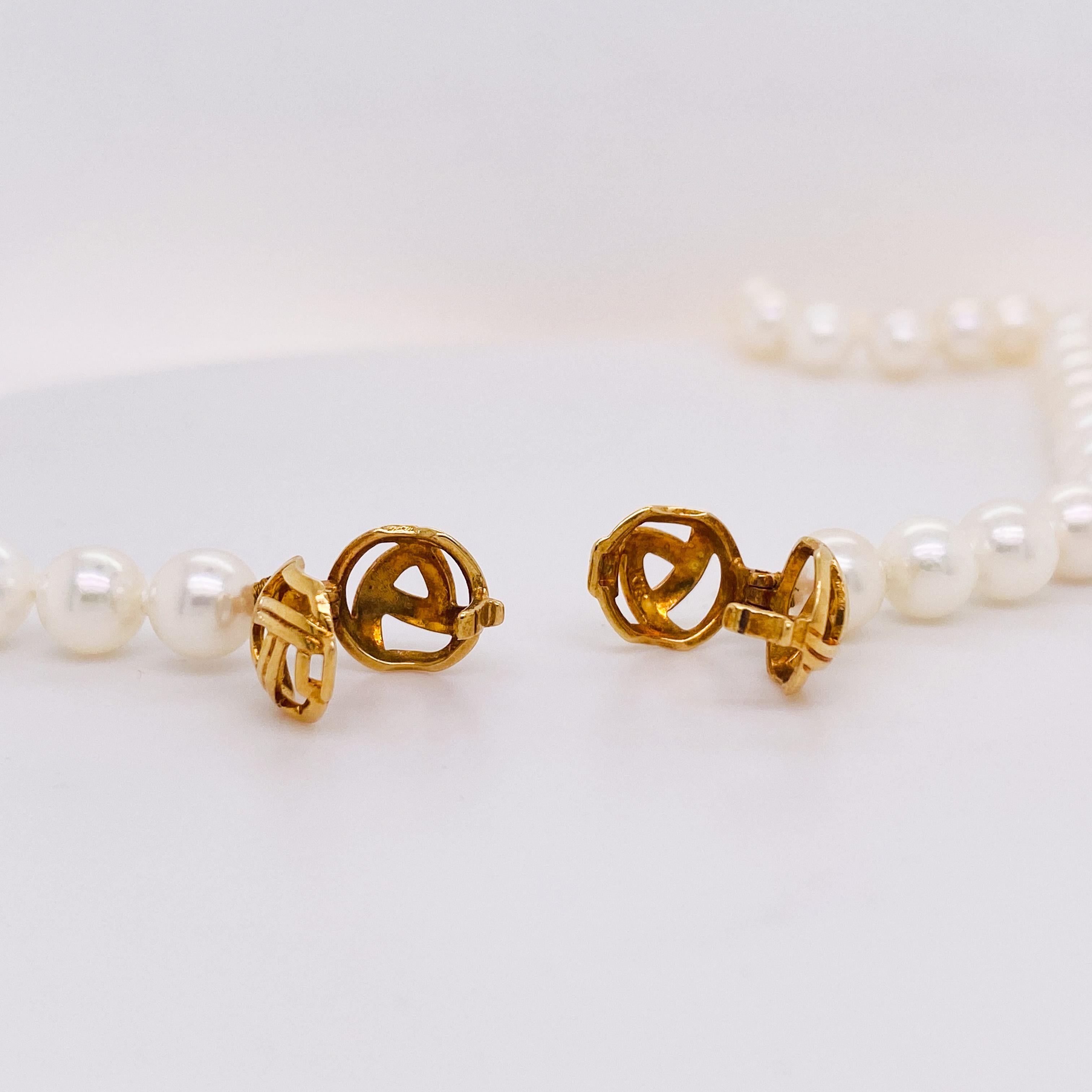 Add a fresh touch to your favorite pearl look with this strand! Your stylish friend will want to buy it off you! These beautifully matched genuine Japanese (Akoya) pearls were hand-strung with silk and feature a unique and versatile pearl clasp!