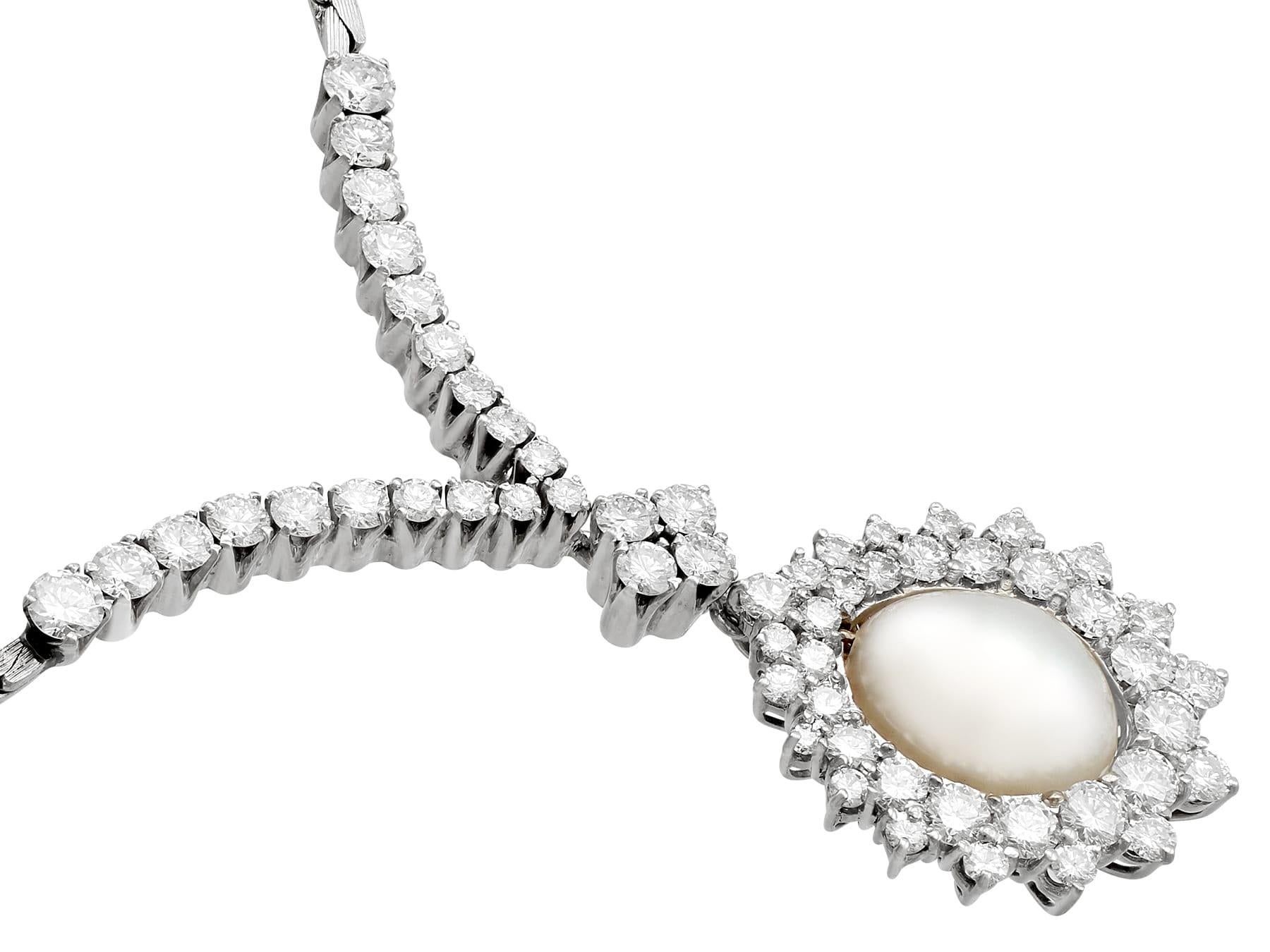 da uomo o donna Collana a grappolo con perle coltivate e diamanti da 5,32 carati in oro bianco in vendita