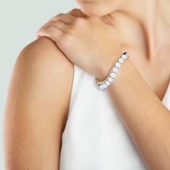 Cultured Pearl and Diamond 14K Gold Bangle
