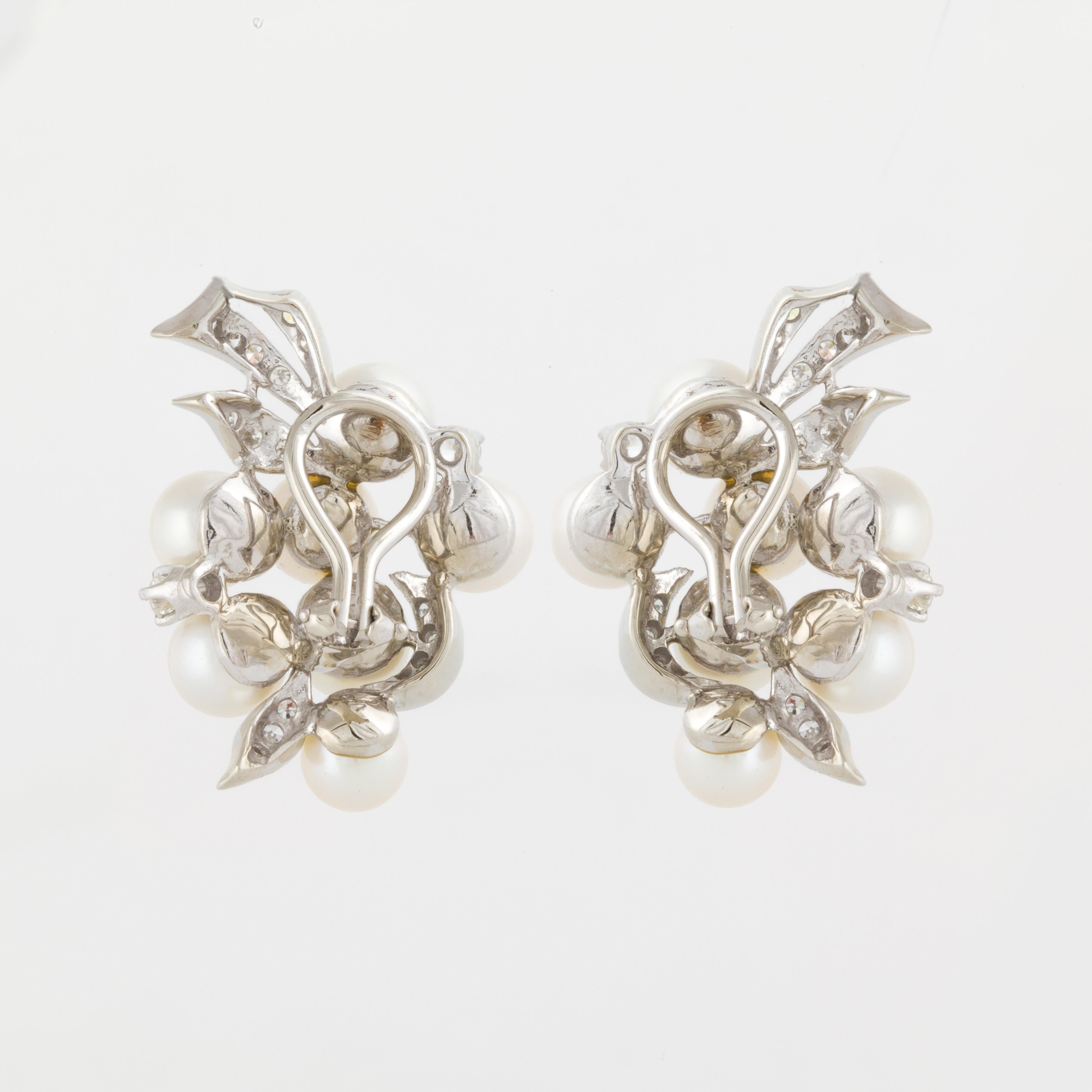 cluster pearl earrings