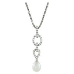 Cultured Pearl and Diamond Pendant