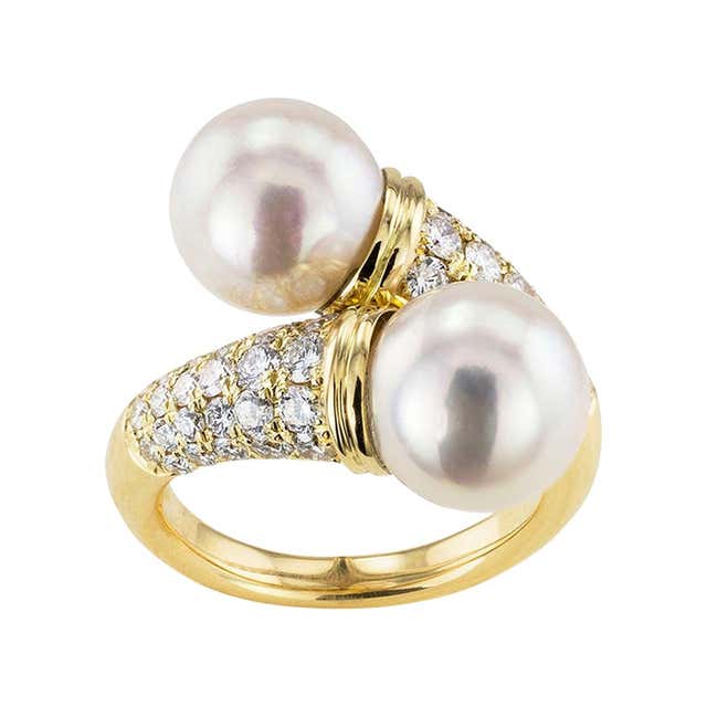 Schlumberger Tiffany and Co. Black White Pearl Ring at 1stDibs ...