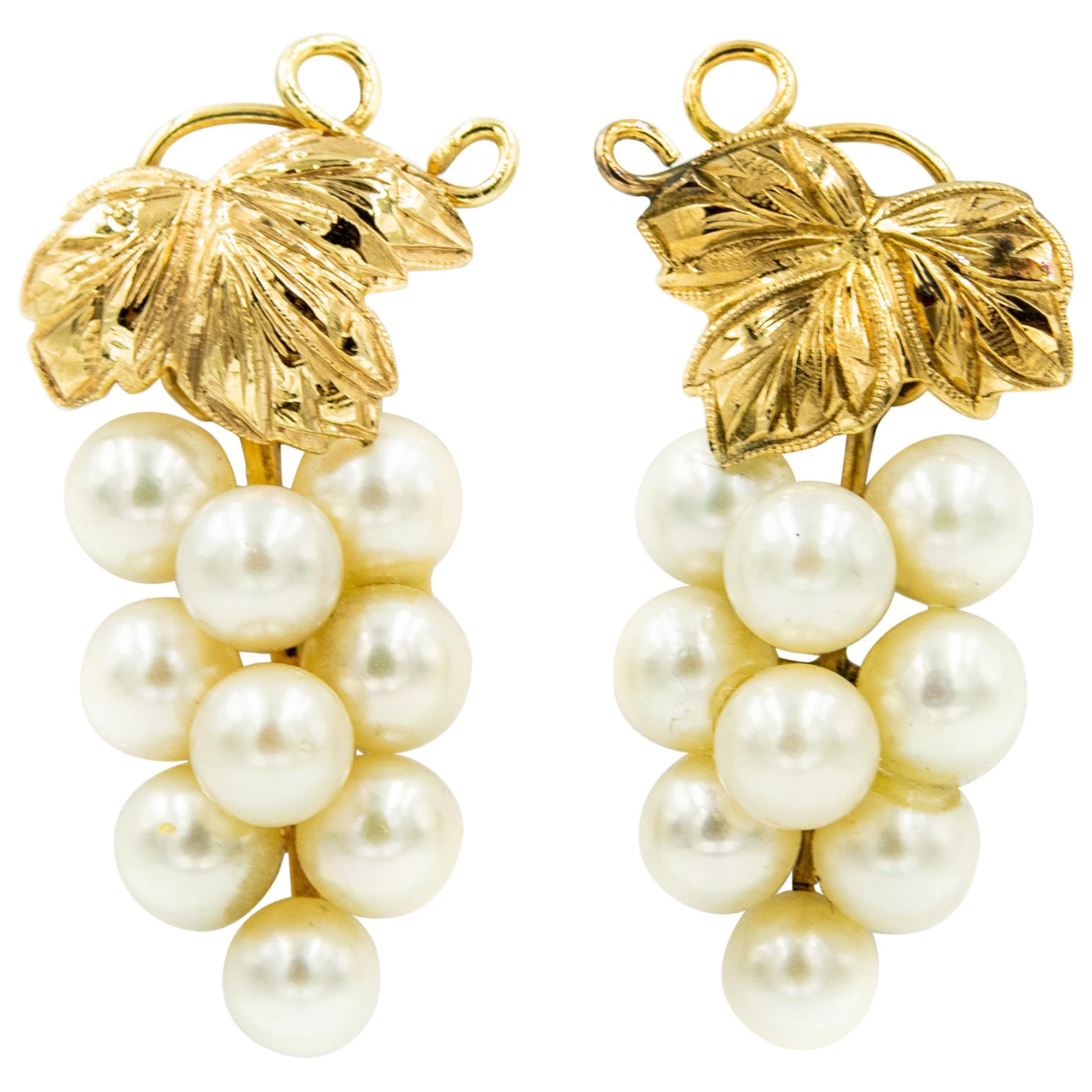 White pearl cluster earrings Jewellery Earrings Cluster Earrings Pearl grape earrings 