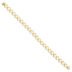 Zuchtperlen-Tennisarmband in Herzform
