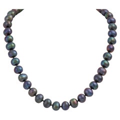 Cultured Pink Baroque Pearl Necklace with 18K Clasp For Sale at 1stDibs