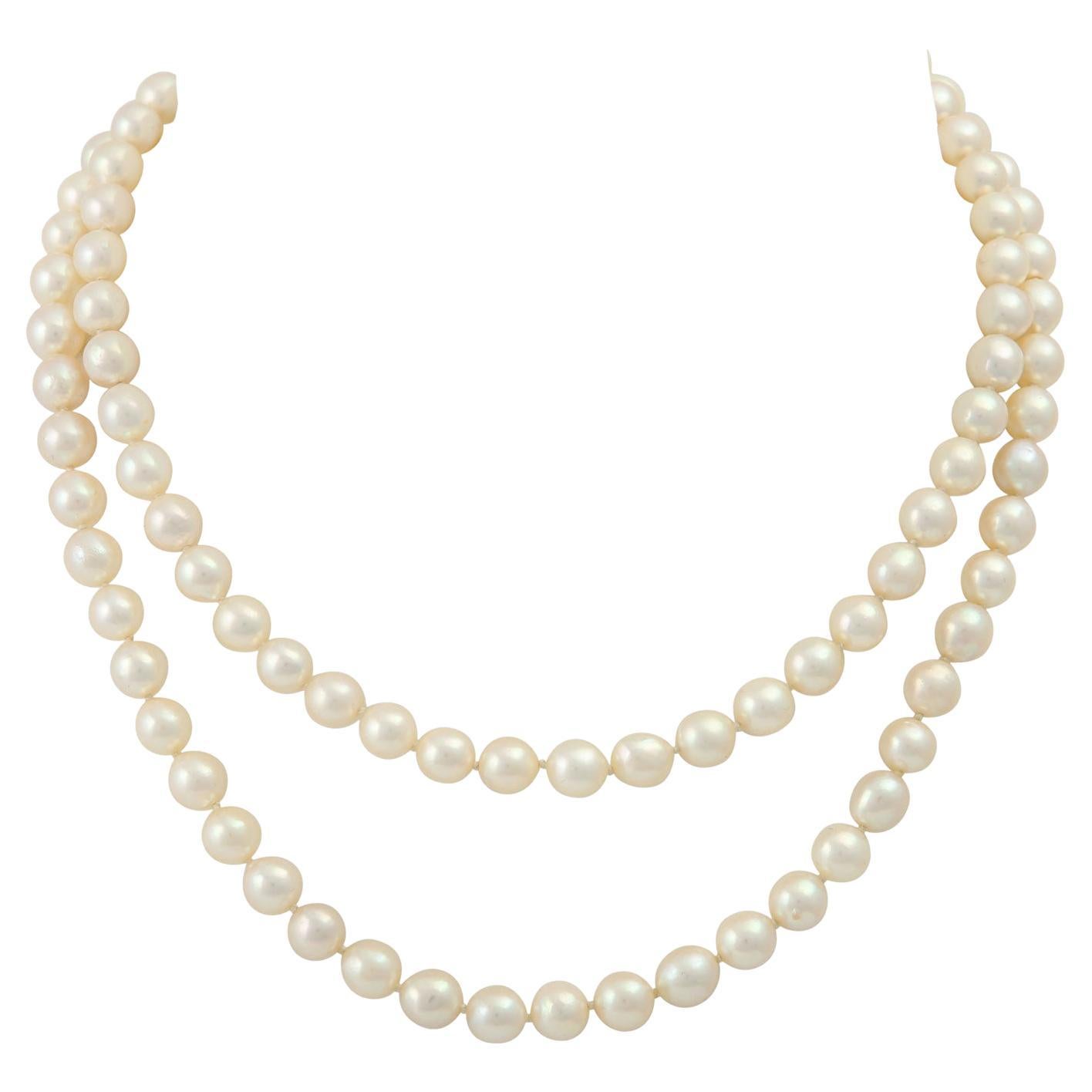 Cultured Pearl Necklace For Sale