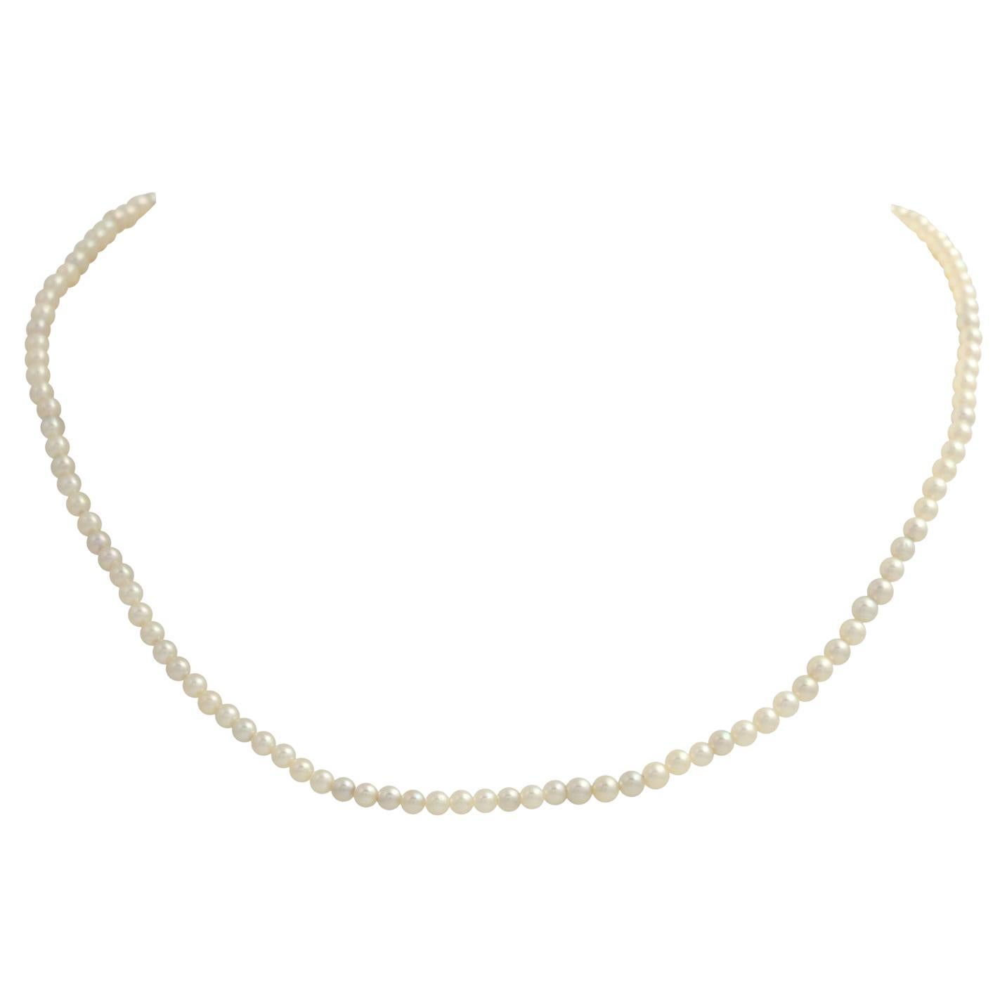 Fine Diamond and Cultured Pearl Necklace For Sale at 1stDibs