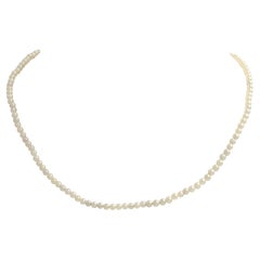 Fine Diamond and Cultured Pearl Necklace For Sale at 1stDibs