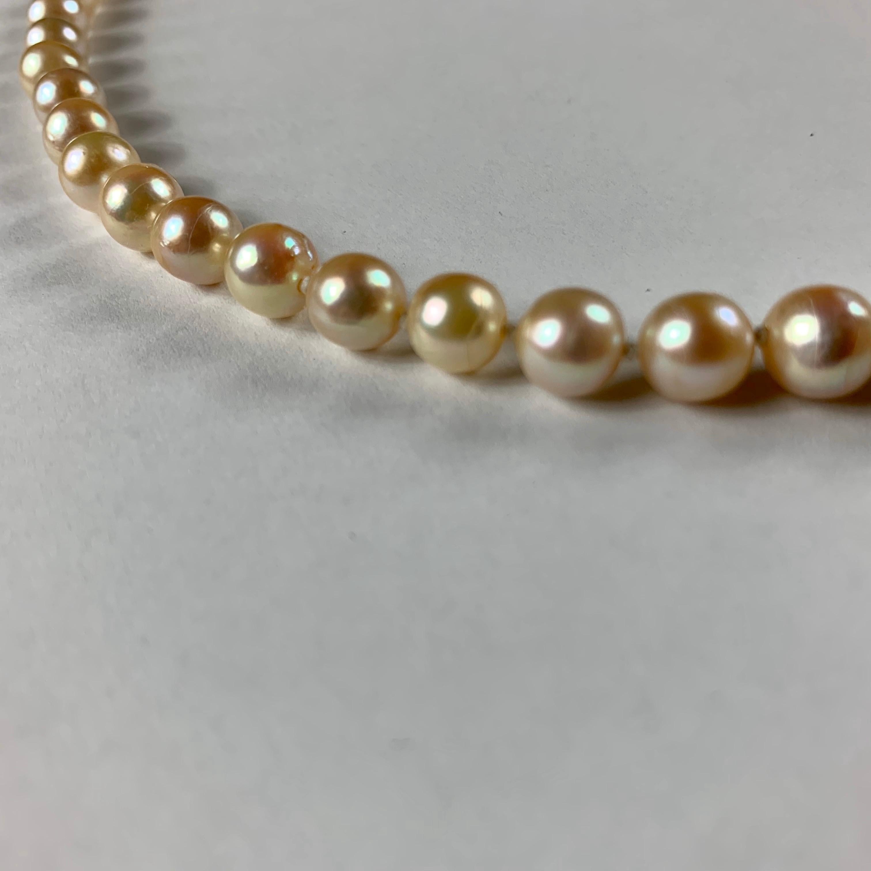 Women's Cultured Pearl Necklace With Diamond Pave Ball For Sale