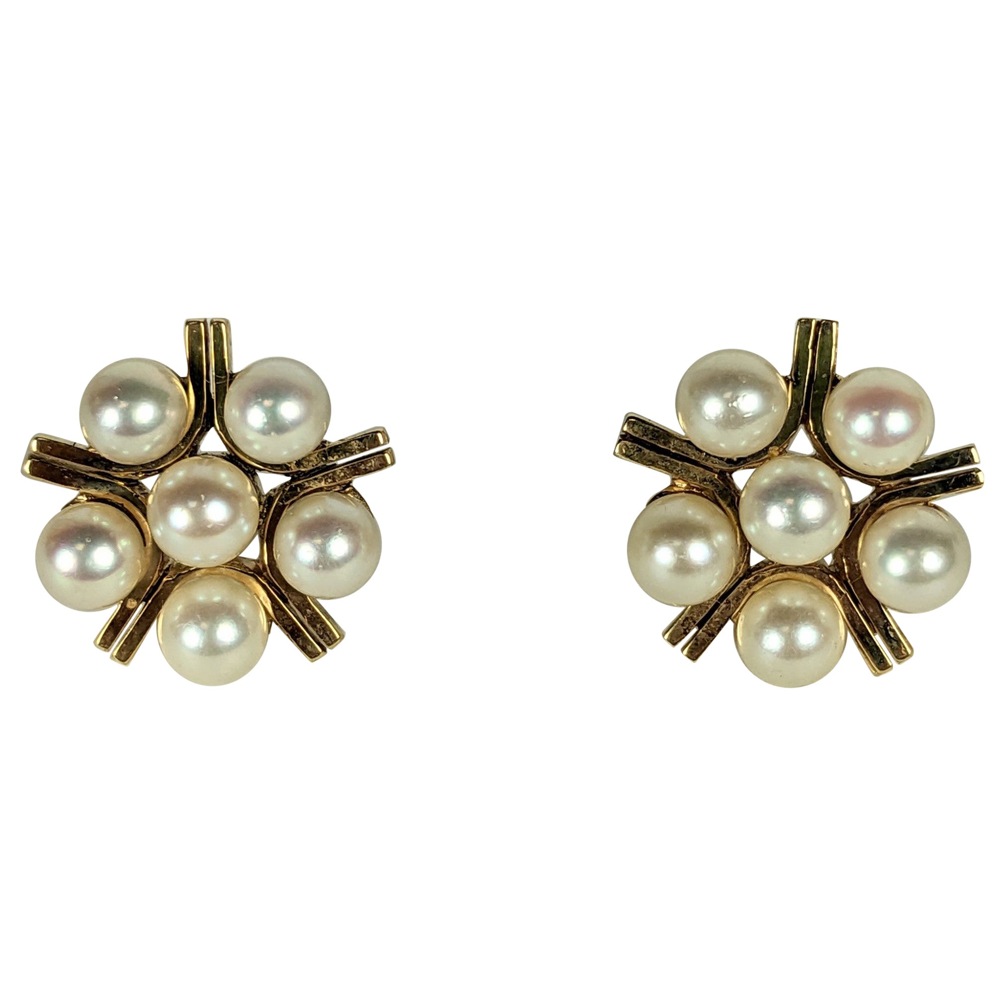 Boucles d'oreilles en forme d'étoile en perles de culture en vente