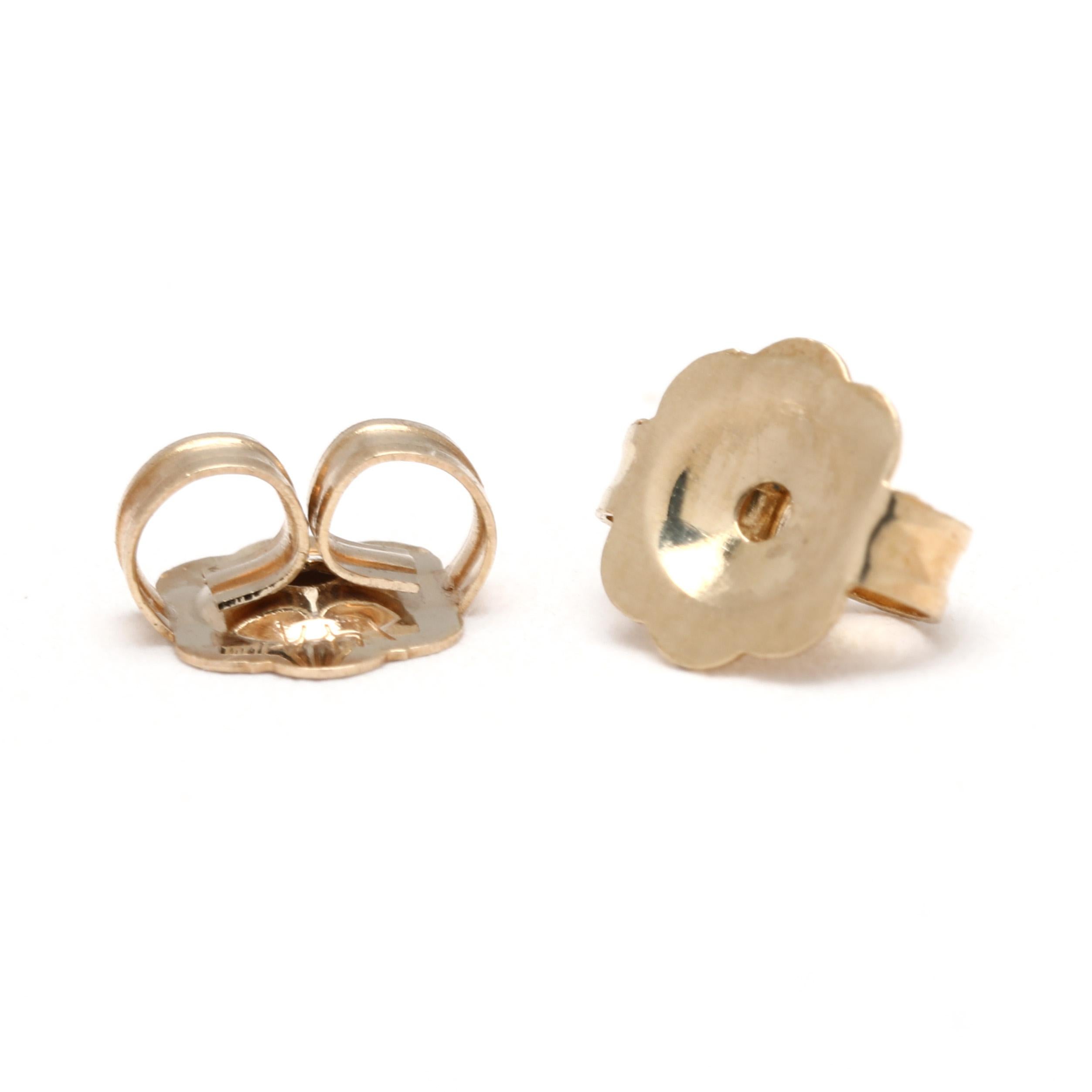 Boucles d'oreilles en perles de culture, or jaune 14k, largeur 7.3 mm, à porter tous les jours Unisexe en vente