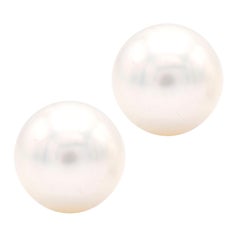 Cultured Pearl Stud Earrings with 14 Karat Yellow Gold Posts and Backs