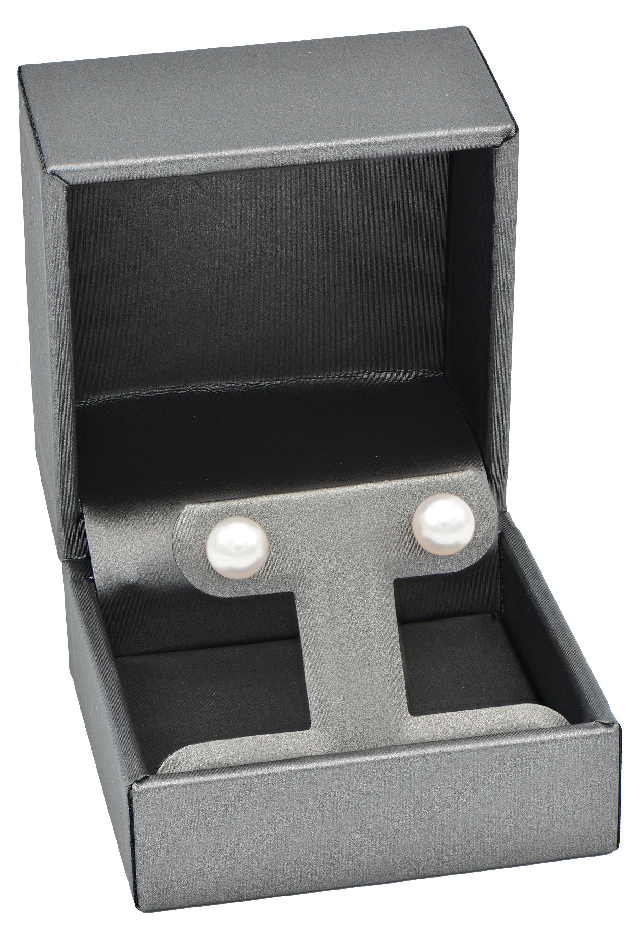 Pendientes de Perla Cultivada con Postes y Espigas de Oro Amarillo de 14 Kilates Contemporáneo en venta