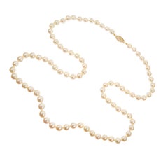 Cultured Pearl Yellow Gold Necklace