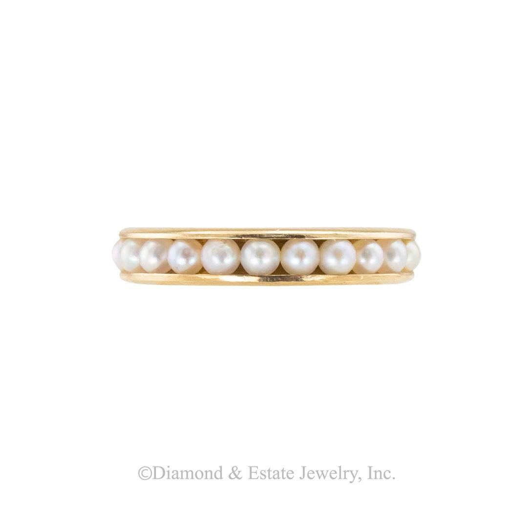 diamond and pearl eternity ring