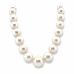 Cultured South Sea Pearl and Diamond Necklace 18K Yellow Gold