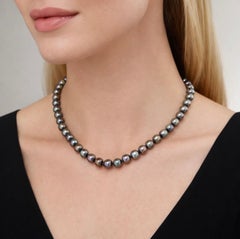 Cultured Tahitian Pearl Necklace 5–6mm with Peacock Overtones, 45cm