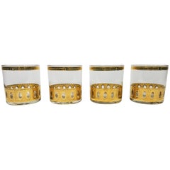 Culver 22-Karat Gold Signed Glassware Barware Midcentury Set of 4