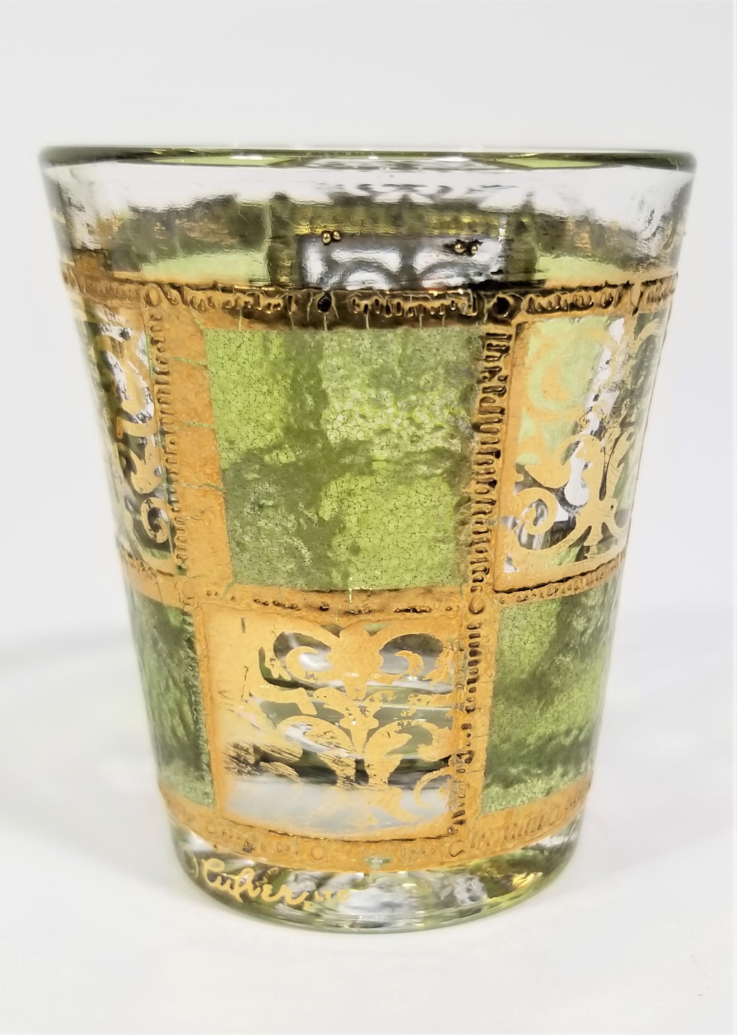 Culver 22k Gold  Shot Glasses Glassware Barware Mid-Century, 1960s For Sale 1