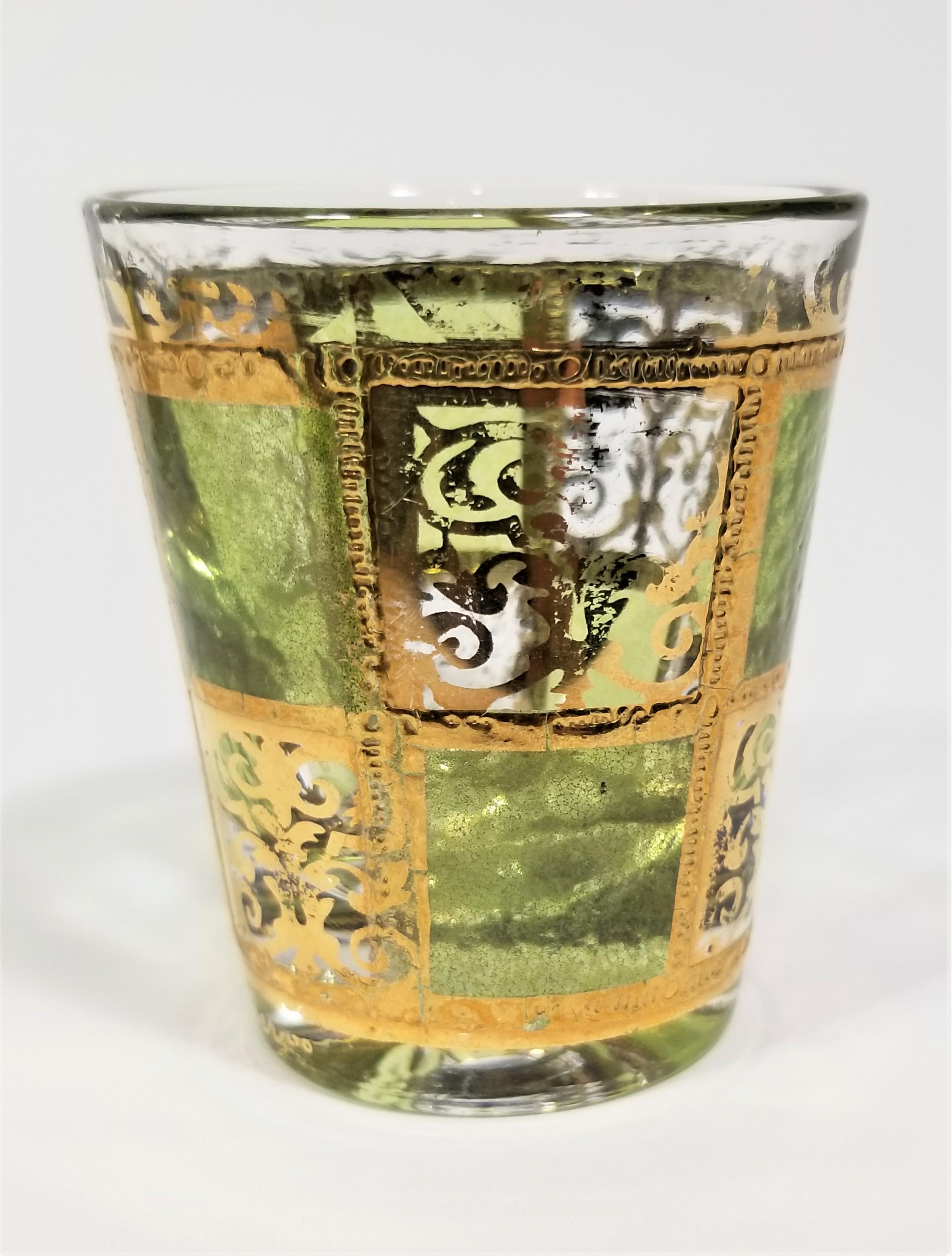Culver 22k Gold  Shot Glasses Glassware Barware Mid-Century, 1960s For Sale 2