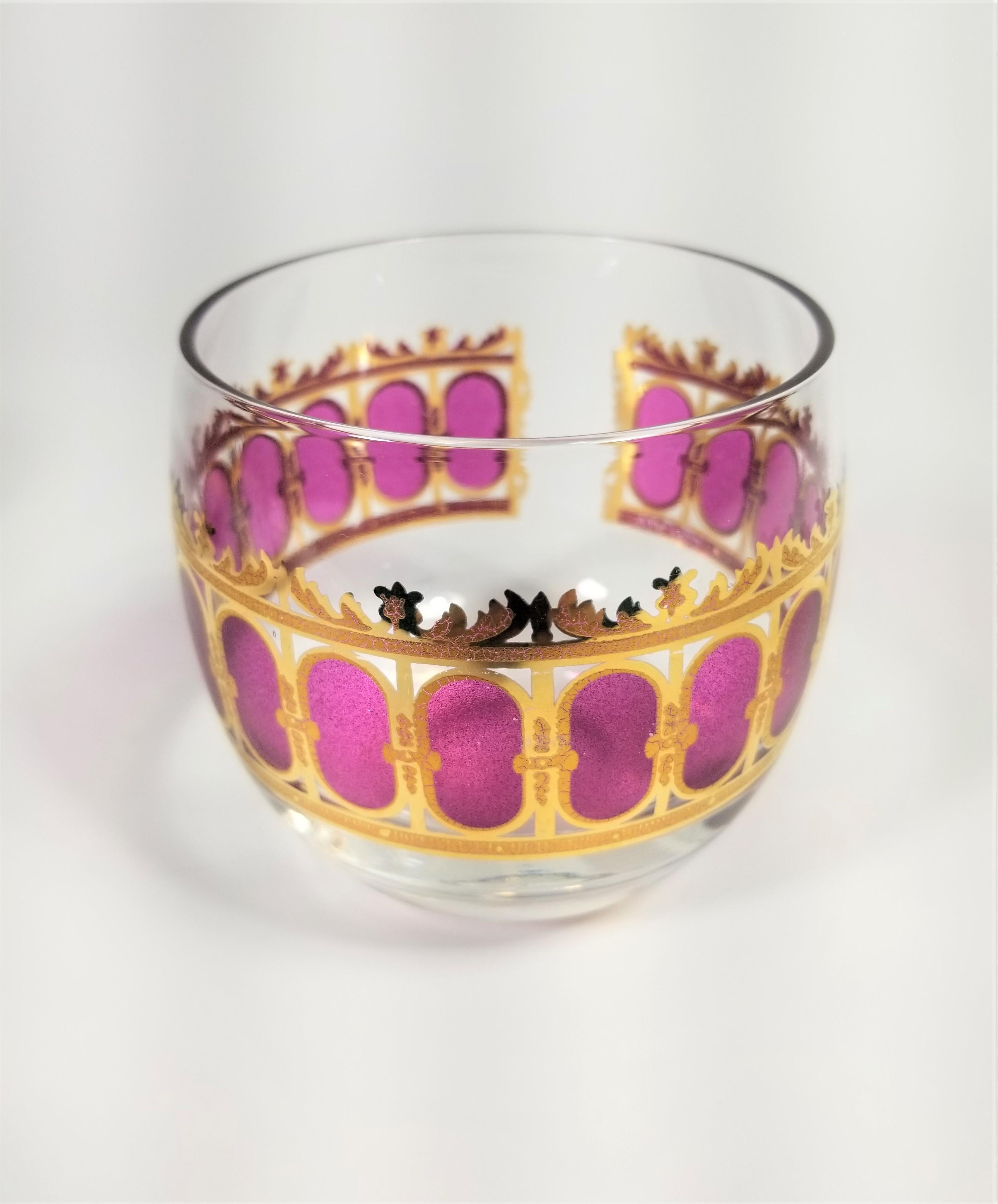 Culver 22k Gold Glassware Barware Midcentury Set of 4 For Sale 3