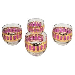 Retro Culver 22k Gold Glassware Barware Midcentury Set of 4