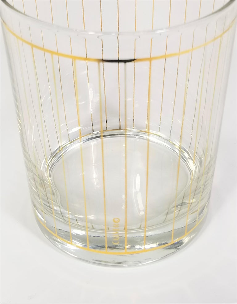Culver 22K Gold Glassware Barware with Ice Bucket, 1970s For Sale 8