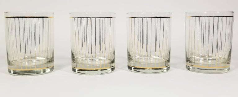 Culver 22K Gold Glassware Barware with Ice Bucket, 1970s For Sale 4