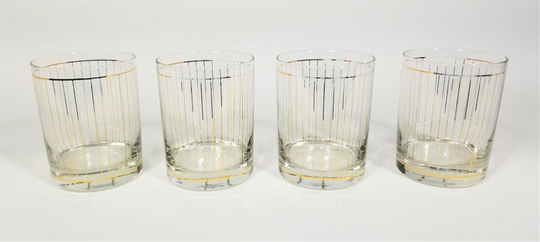 Culver 22K Gold Glassware Barware with Ice Bucket, 1970s For Sale 5