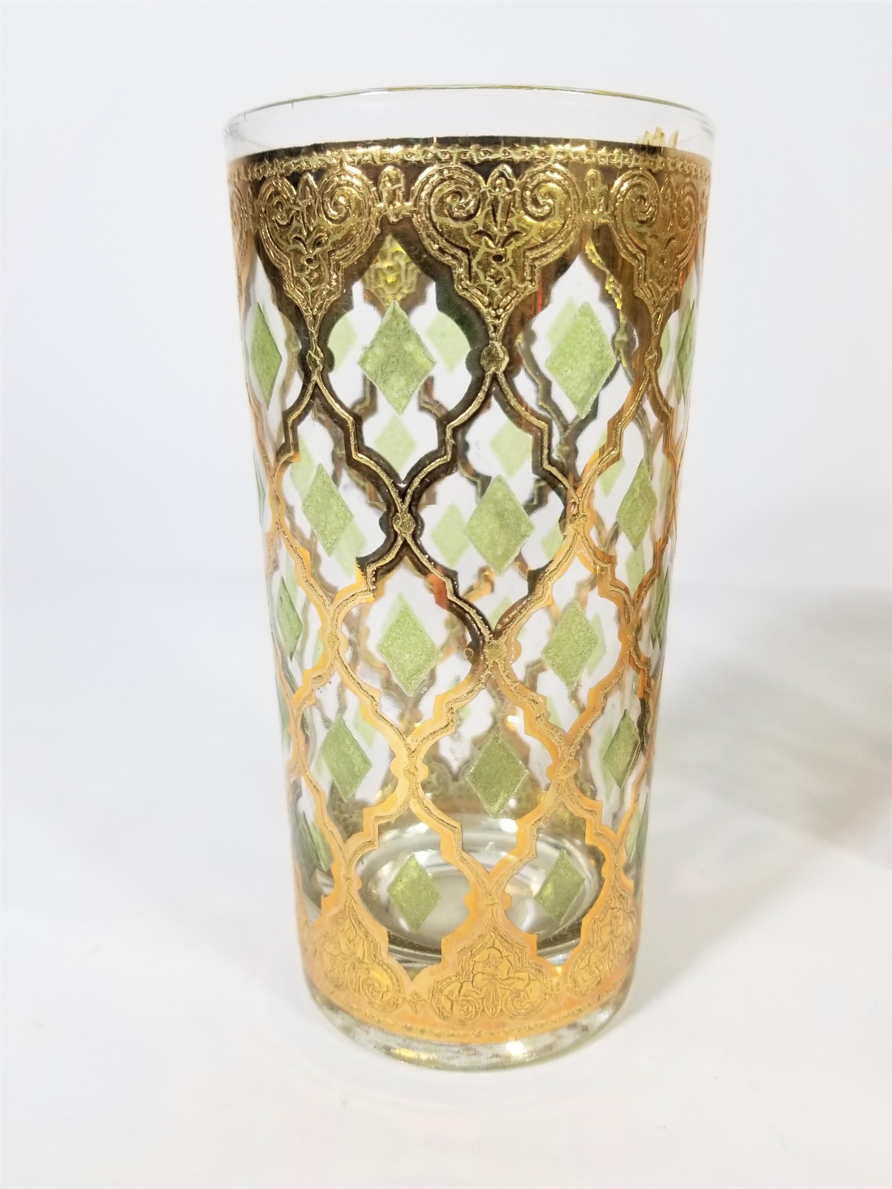 Culver 22-Karat Gold Glassware Midcentury 1960s, Set of 10 7
