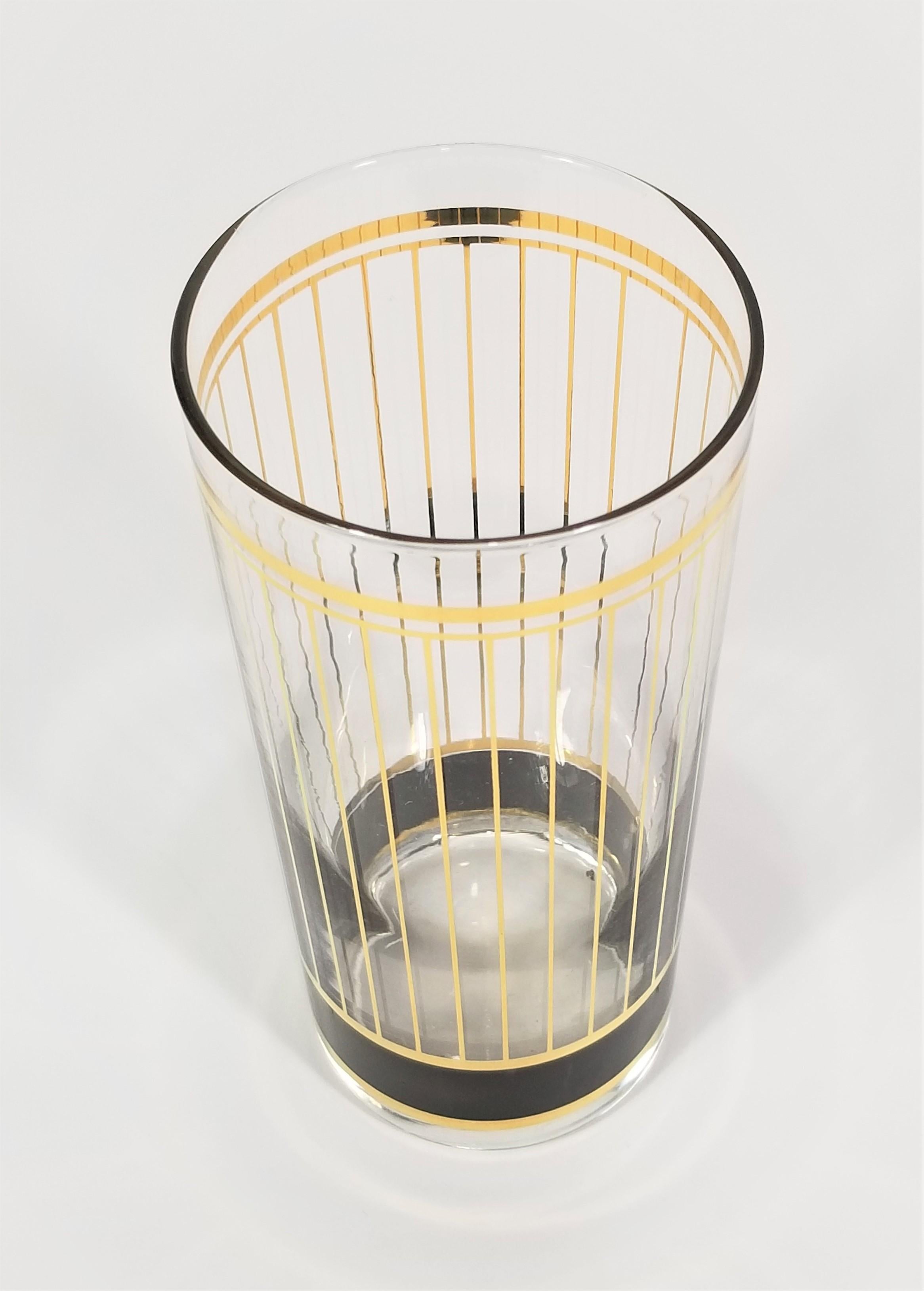 Culver 22k Gold Mid Century Glassware Barware 7