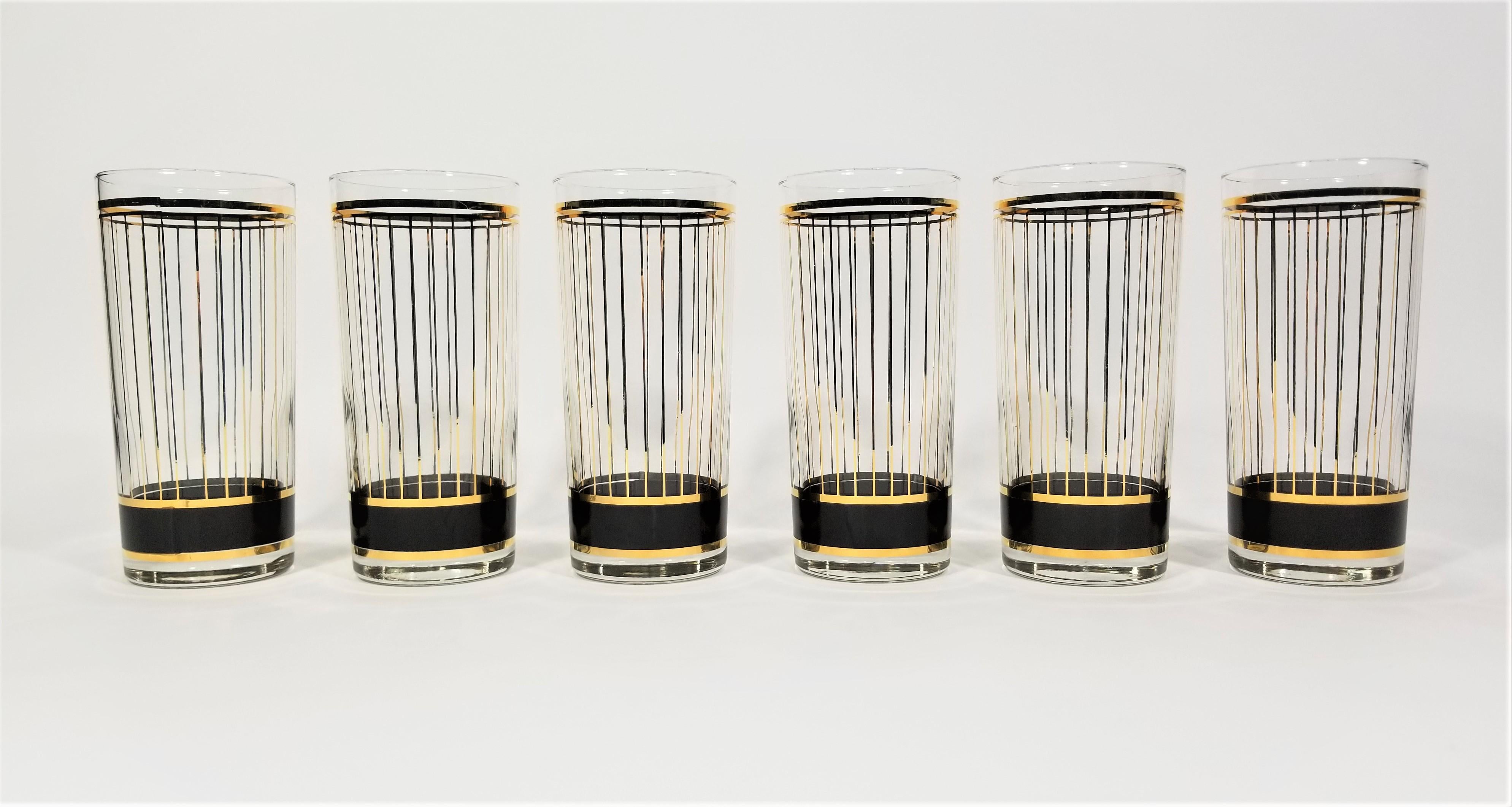 Culver 22k Gold Mid Century Glassware Barware 1