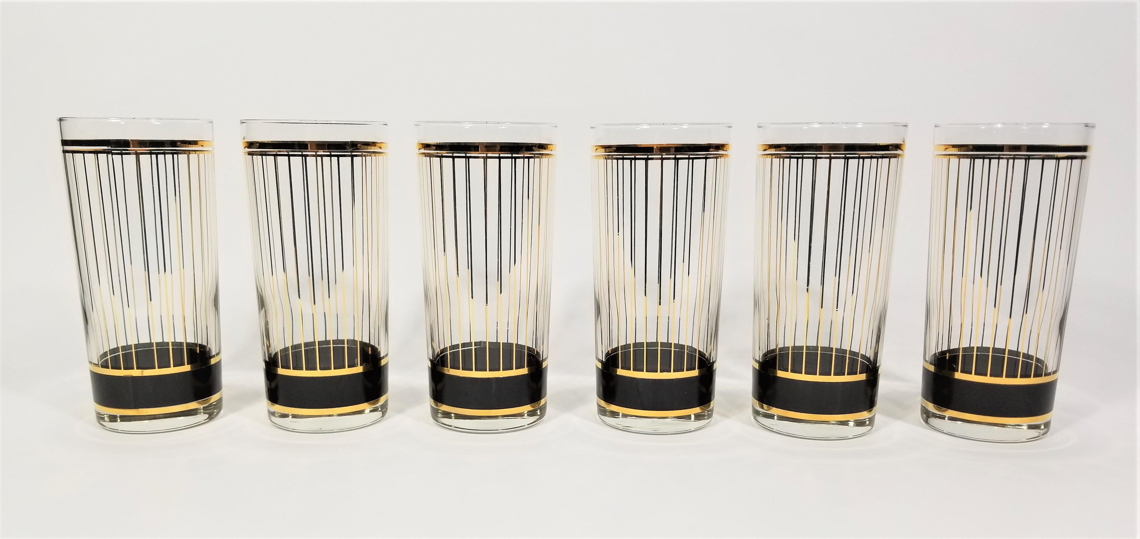 Culver 22k Gold Mid Century Glassware Barware 2