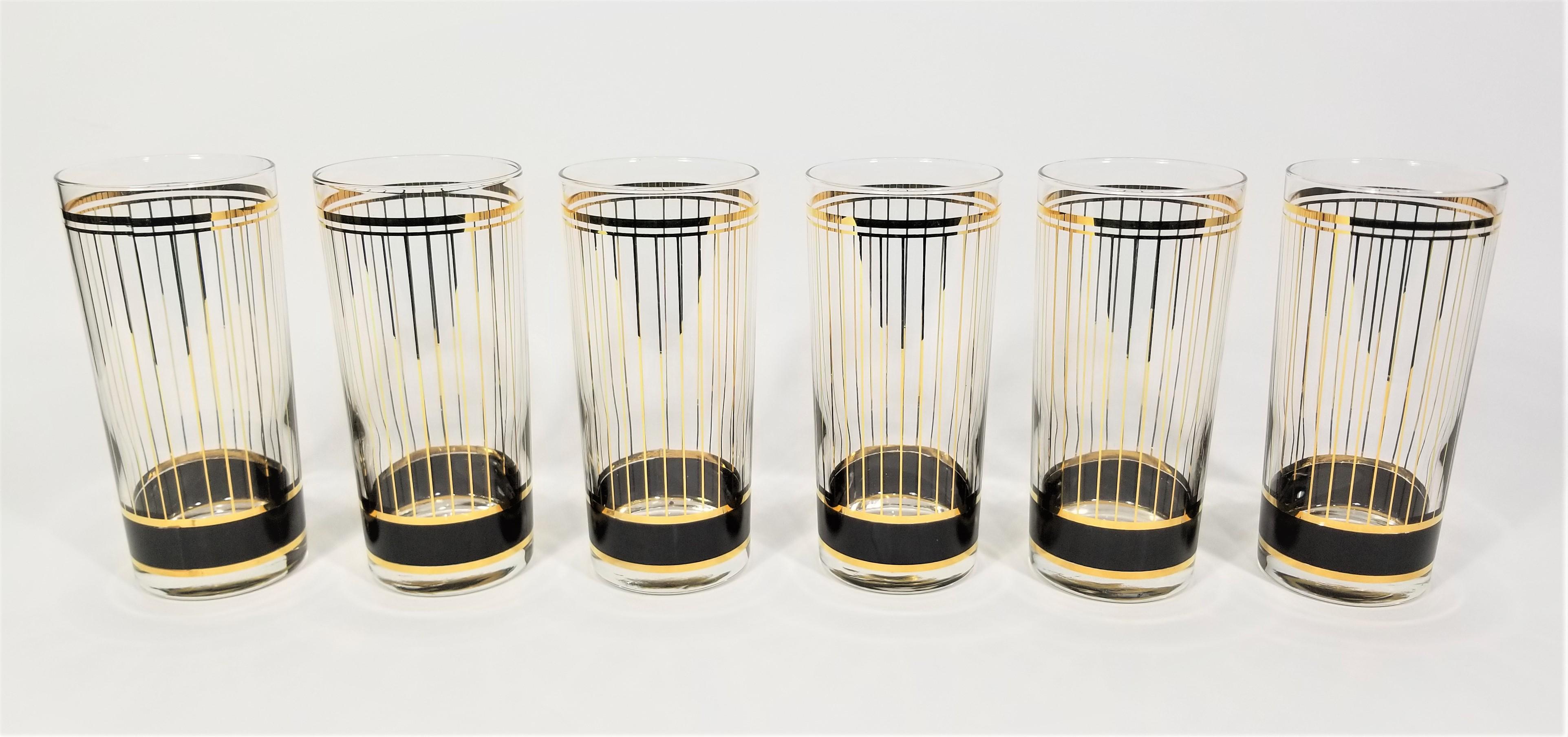 Culver 22k Gold Mid Century Glassware Barware 3