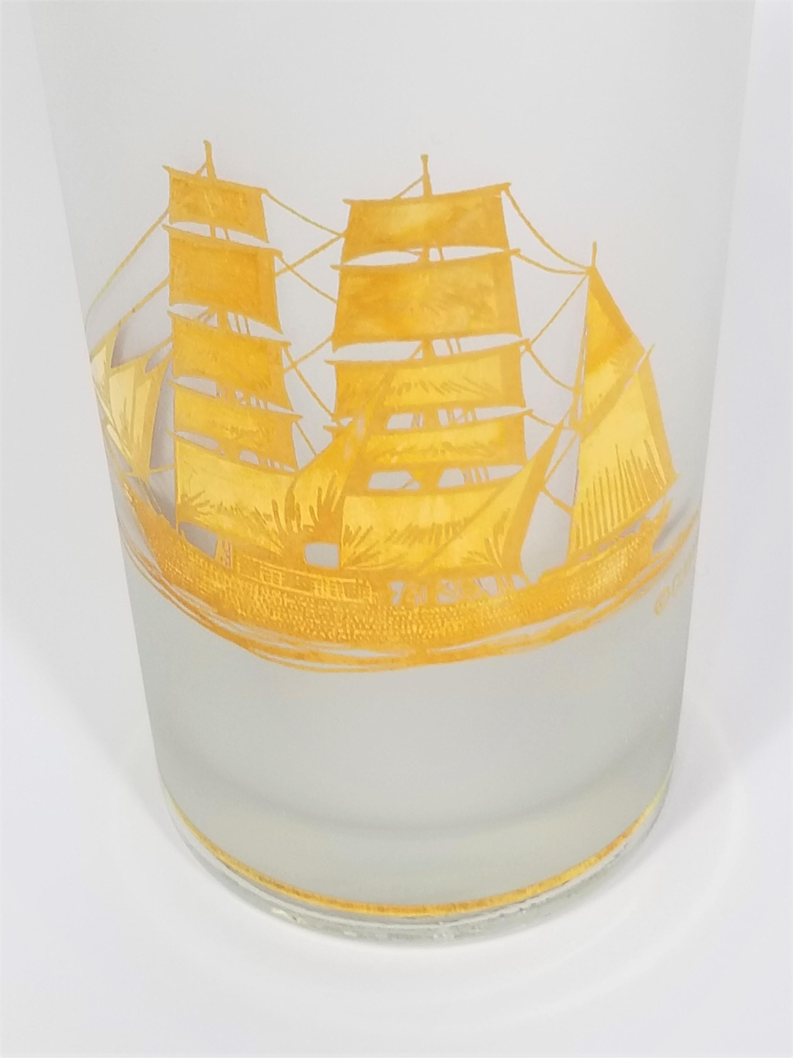 Culver 22k Gold Schooner Ship Glassware Barware  For Sale 5