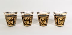 Culver 22k Gold Signed Glassware Barware 1960s Mid Century Set of 4