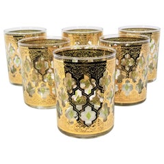 Culver 22k Gold Signed Mid Century 1960s Glassware Barware