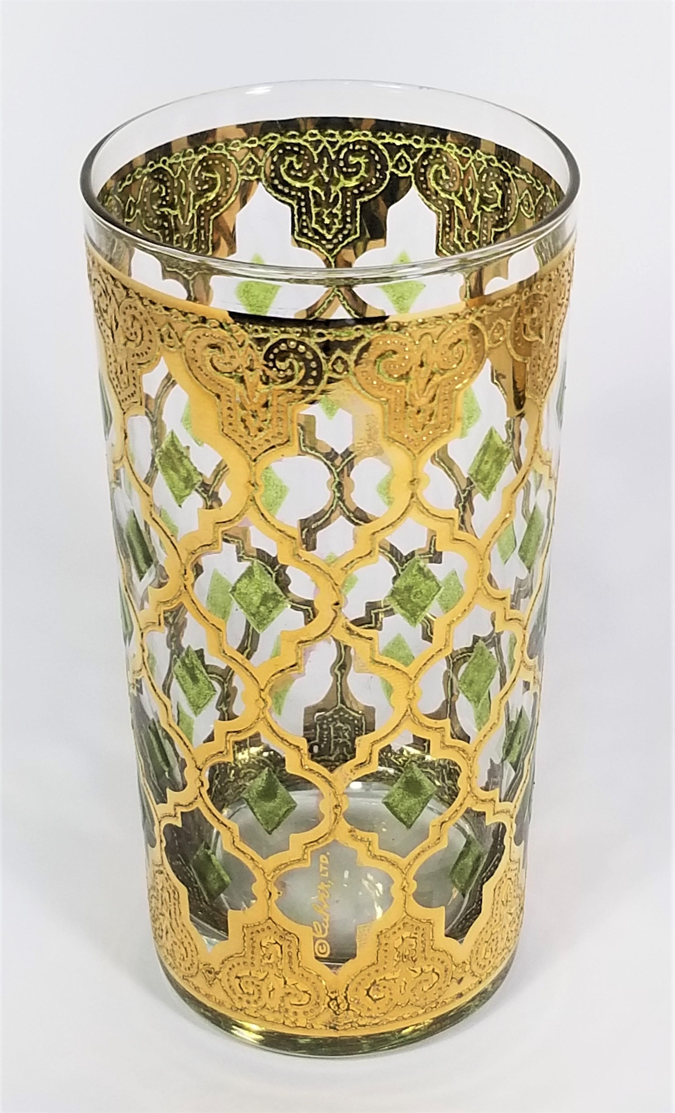 Culver 22k Gold Valencia Glassware Barware 1960s Mid Century Set of 8 or 16 en vente 7